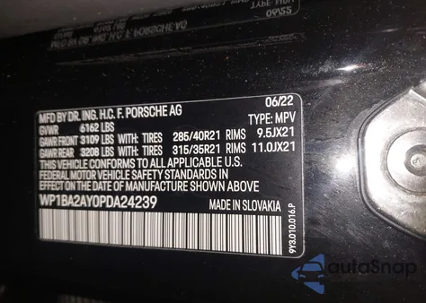 2023 Porsche Cayenne Coupe Platinum Edition from USA, damaged, VIN WP1BA2AY0PDA24239